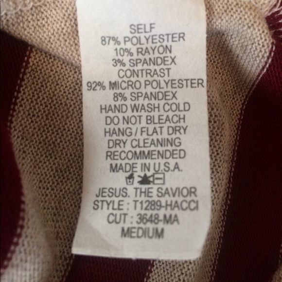 Striped Maroon and Cream Dress - Picture 4 of 4